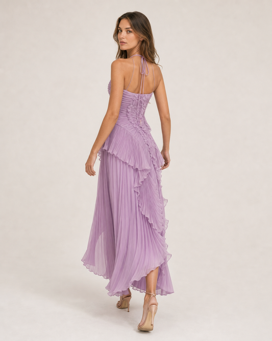 A chiffon flowing long dress