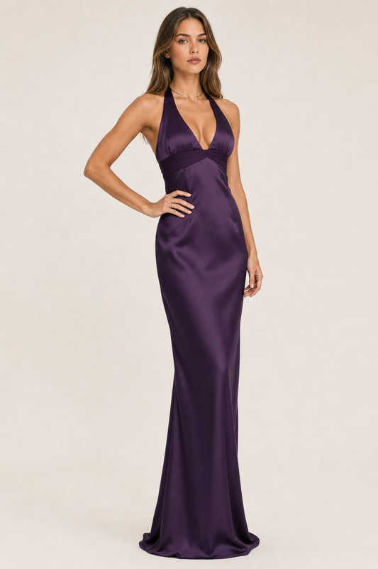 Slim Fit Deep V-Neck Dress