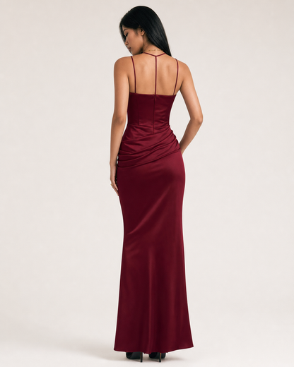 One Shoulder Pleated Bodysuit Dress